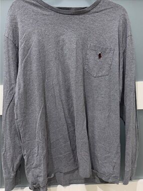 Polo by Ralph Lauren Gray Long-Sleeve Pocket Tee with Polo Pony